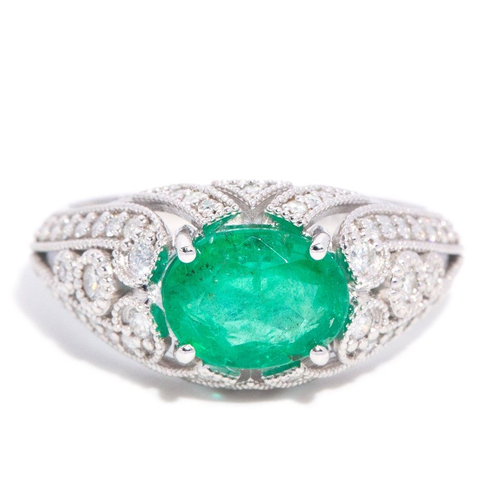 7 · 1.73ct Emerald & Diamond 14ct Gold Ring