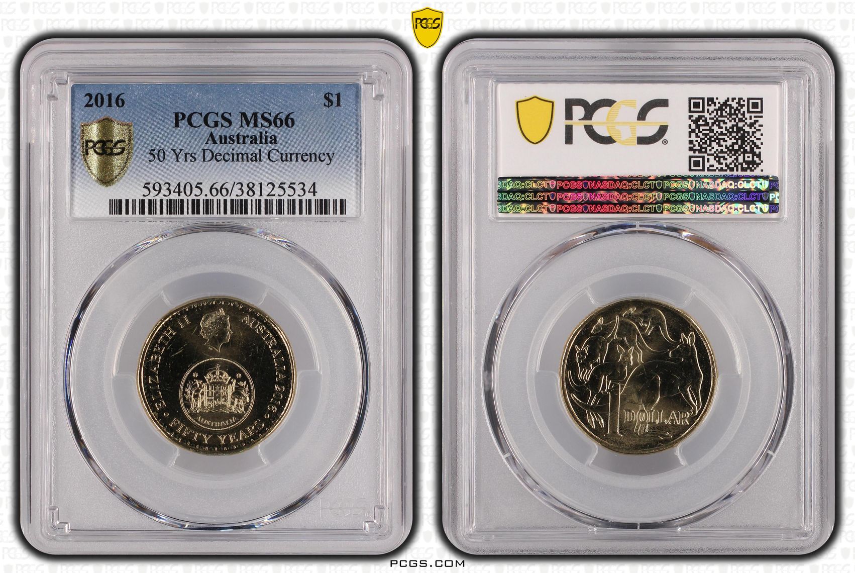 50 Yrs Decimal Currency, One Dollar, 2016, PCGS MS 66