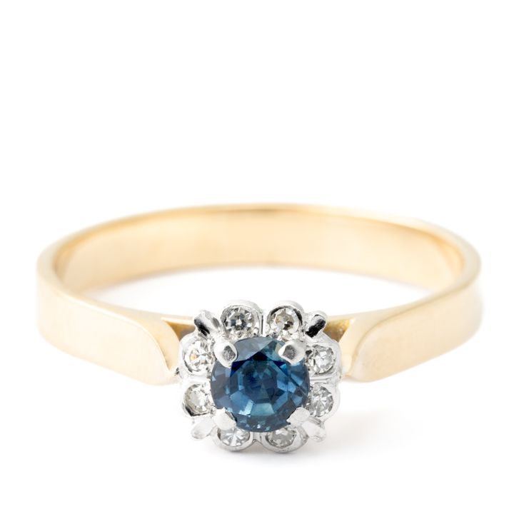 Vintage Sapphire & Diamond 18ct Gold Ring