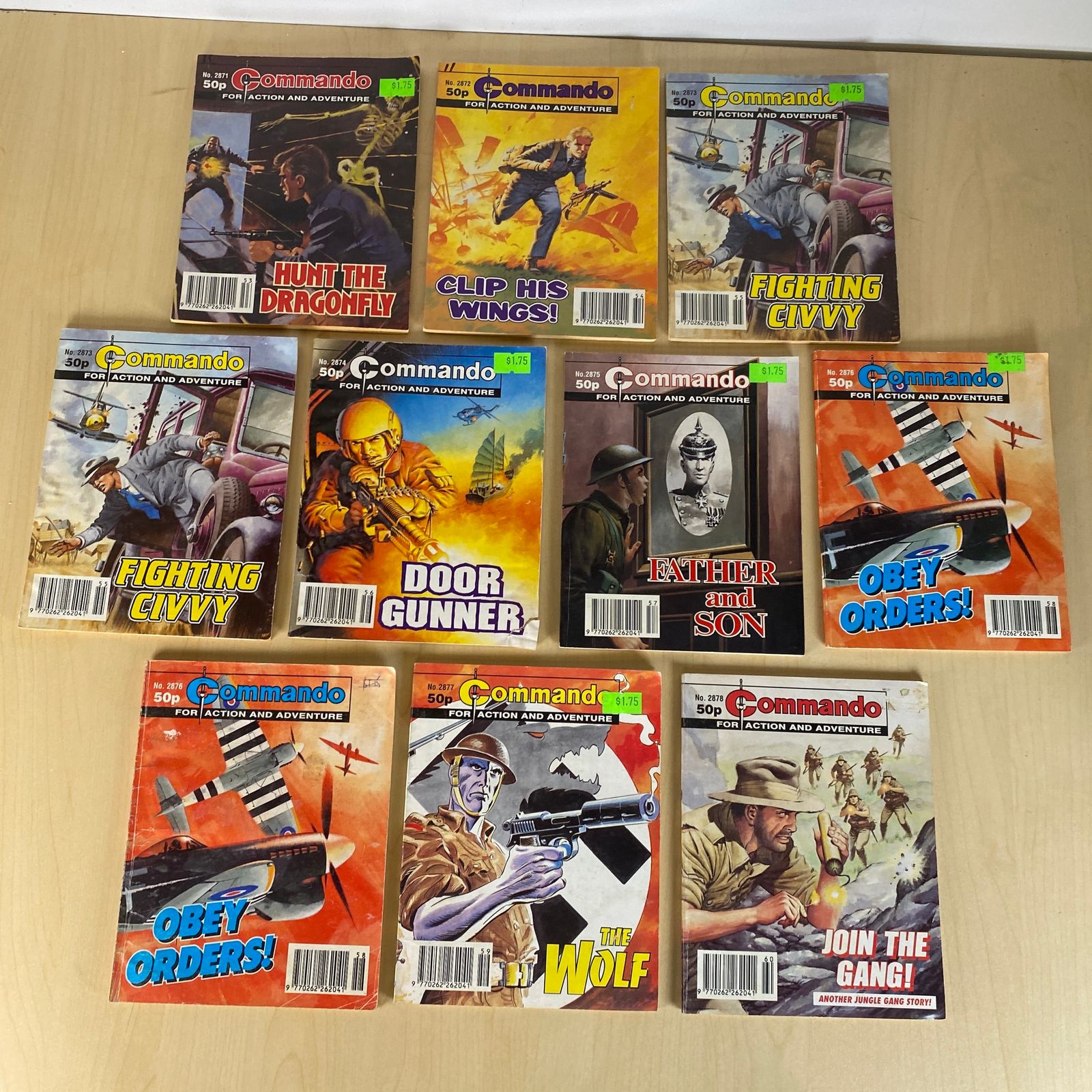 Commando War Comics Issues - 2871, 2872, 2873, 2873, 2874, 2875, 2876, 2876