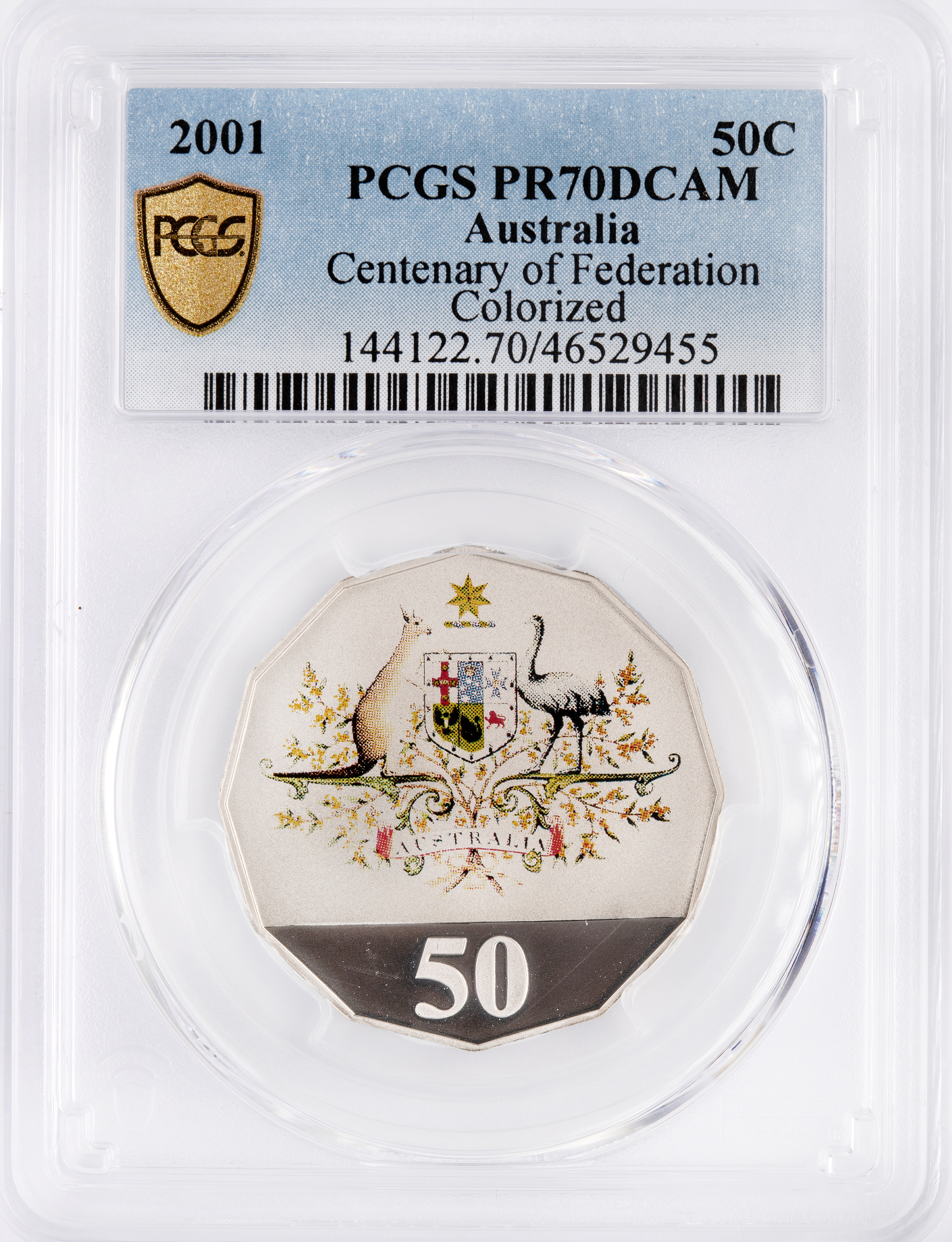 Centenary of Federation Colorized, Fifty Cent, 2001, PCGS PR70DCAM