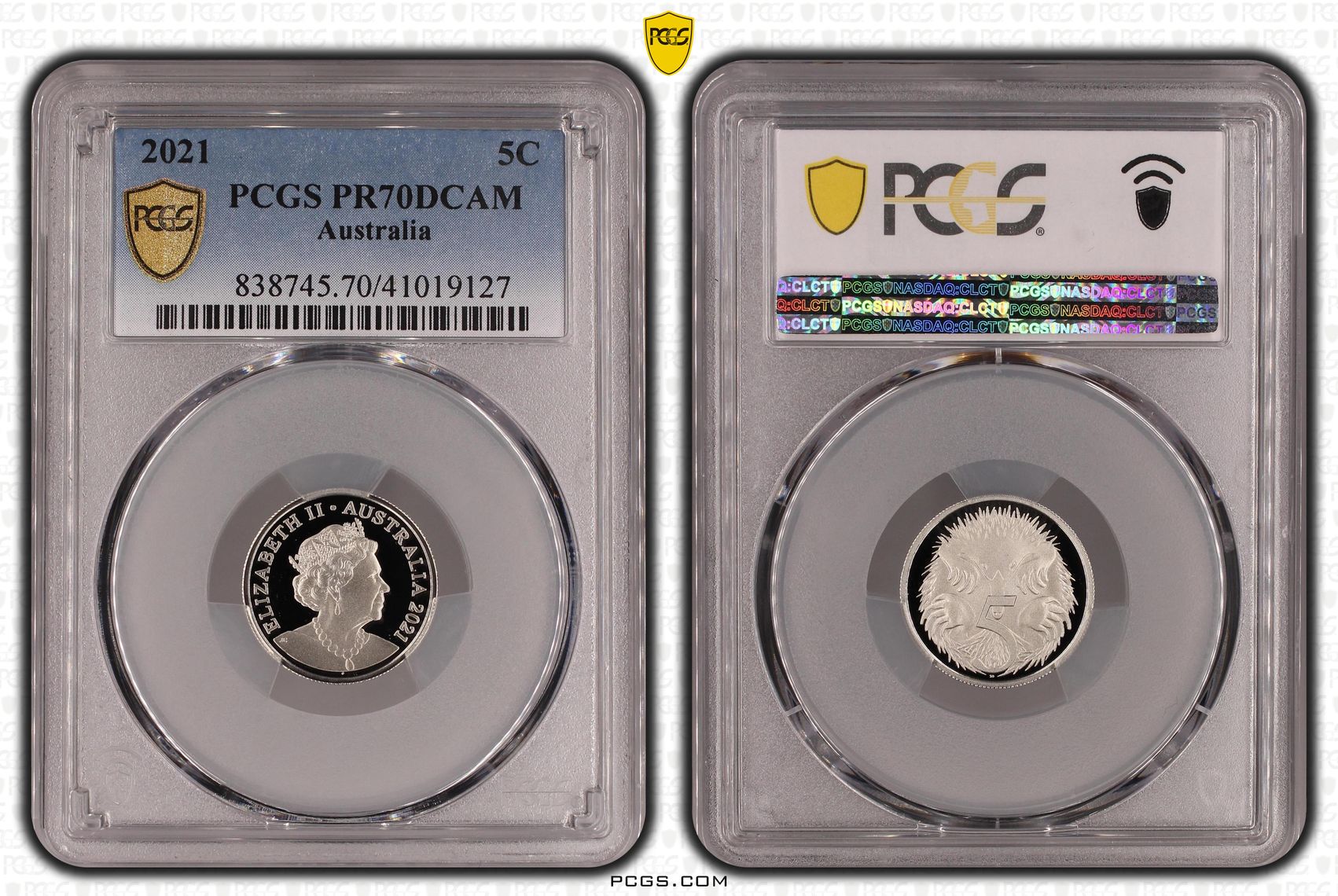 Elizabeth II, Five Cent, 2021, PR70DCAM