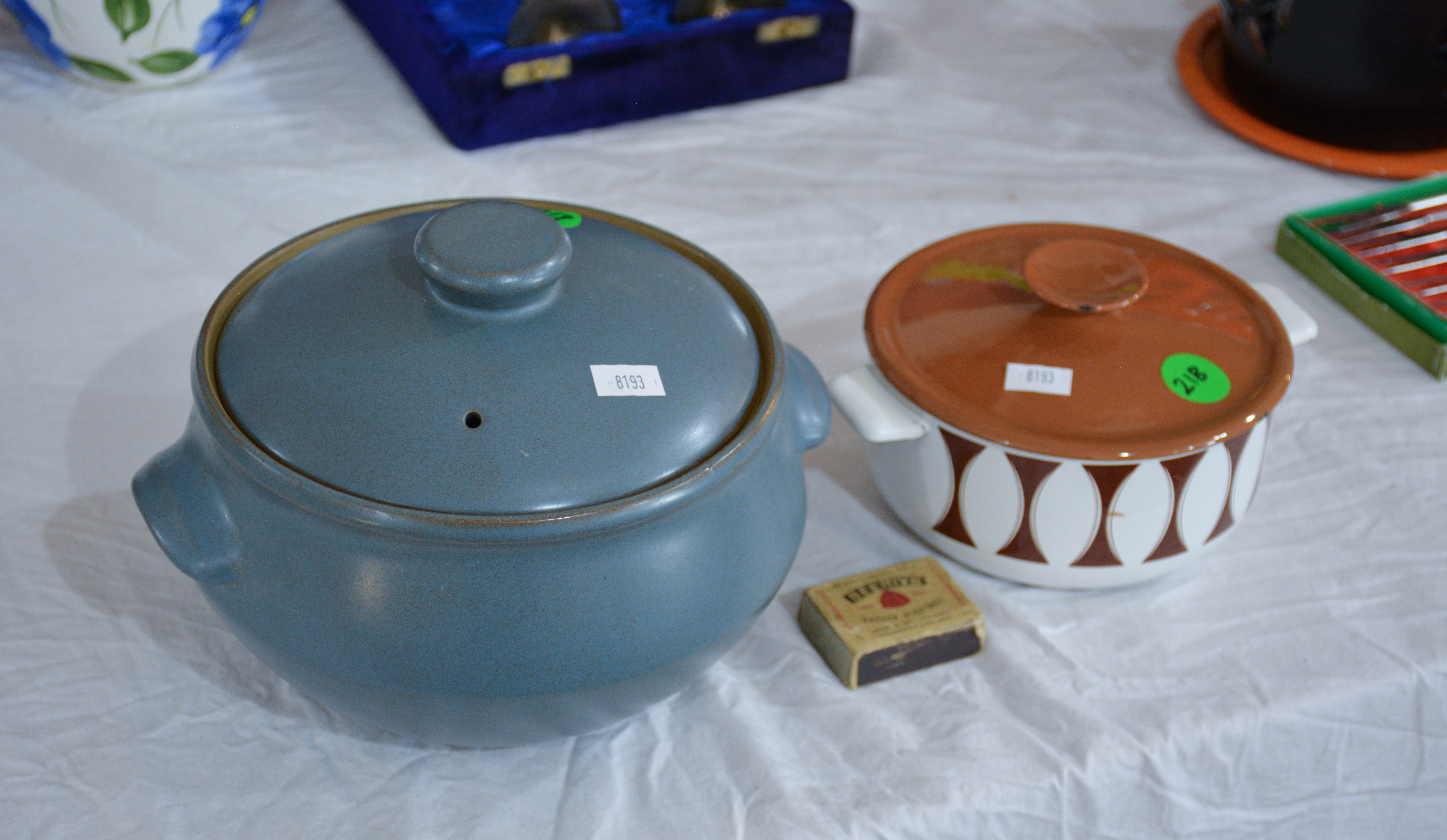 Enamel on Metal Crock and Ceramic Crock — sold at auction in New Zealand for $30
