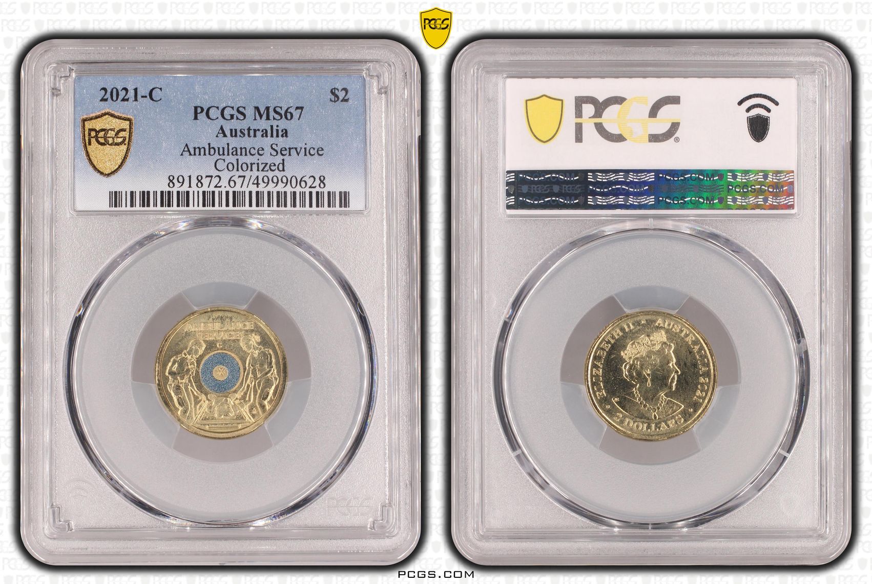 Ambulance Service - Colorized, Two Dollar, 2021-C, PCGS MS67
