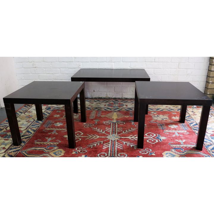 COFFEE TABLES AND PAIR OF SMALLER TABLES,