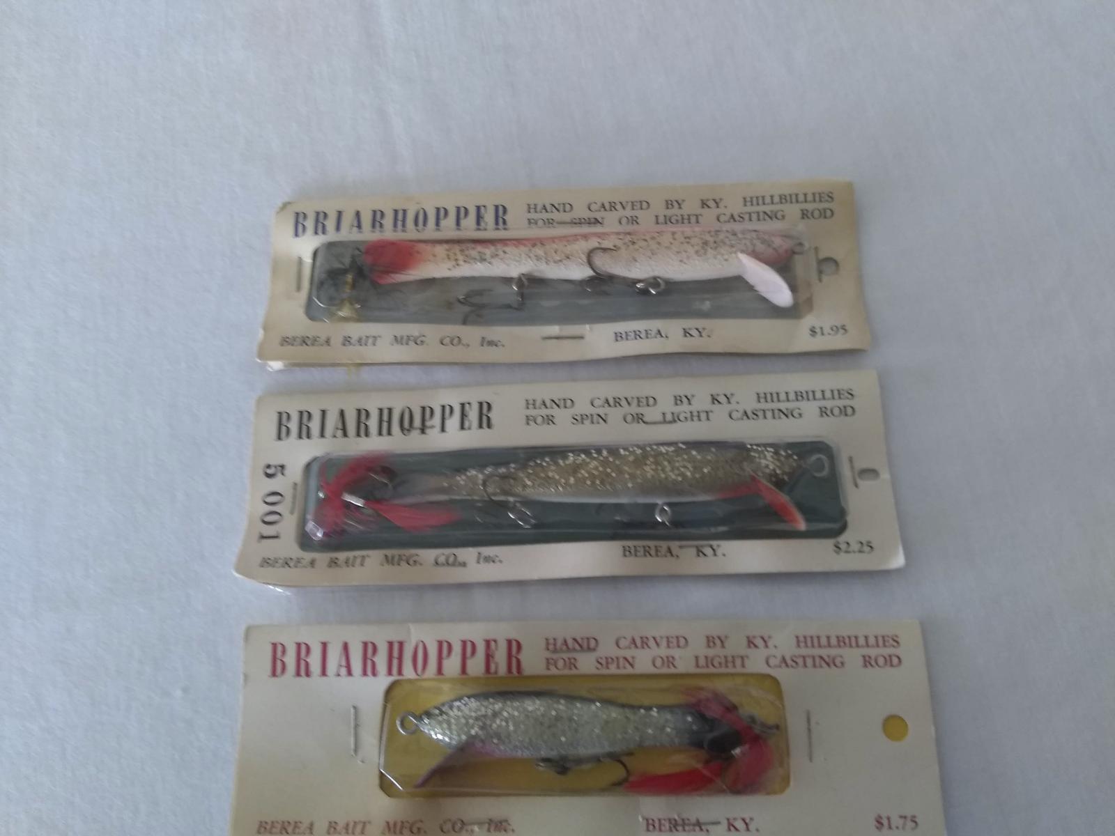 3 Briar Hopper Hand Carved Fishing Lures