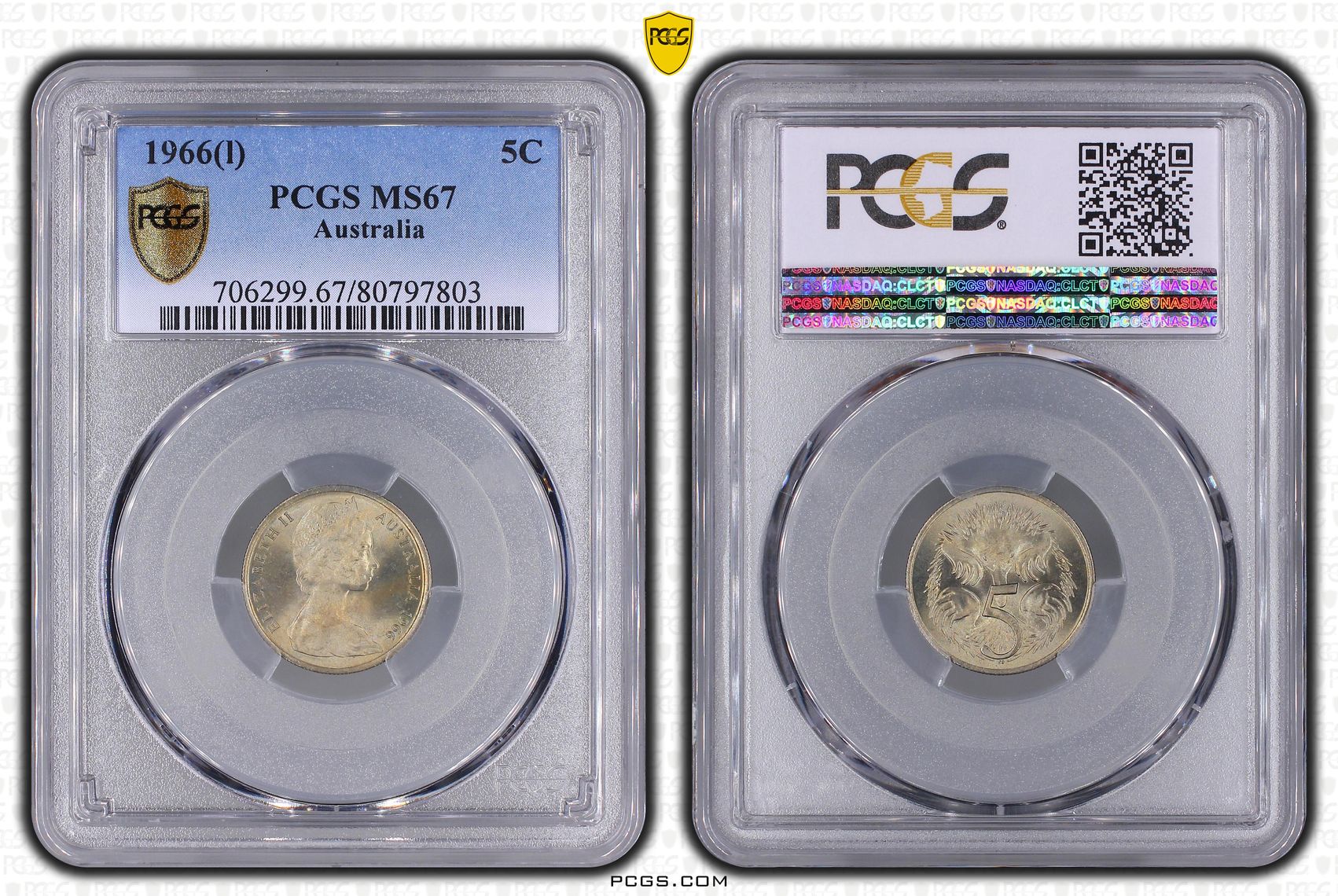 Five Cent, 1966(L), PCGS MS 67