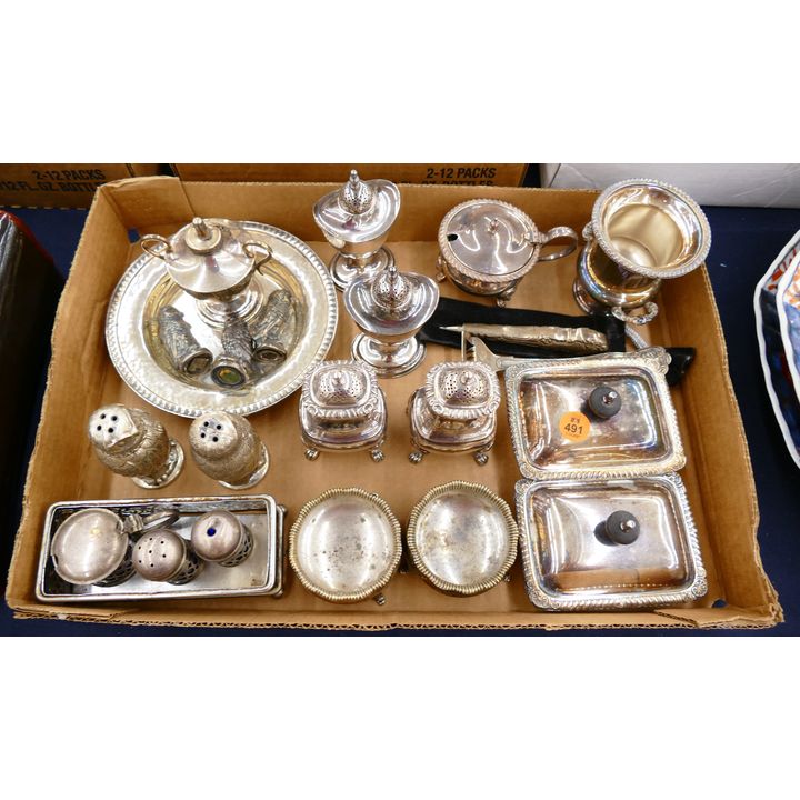 Box Ornate Silverplate Shakers Etc