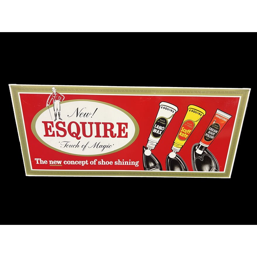 Great Esquire Touch Of Magic Shoe Shining Tin Metal Sign