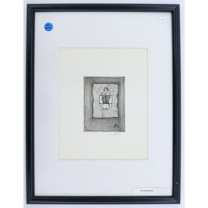 Paul Wunderlich ''X-Rays'' 1961 Signed Etching Framed 17''x13''