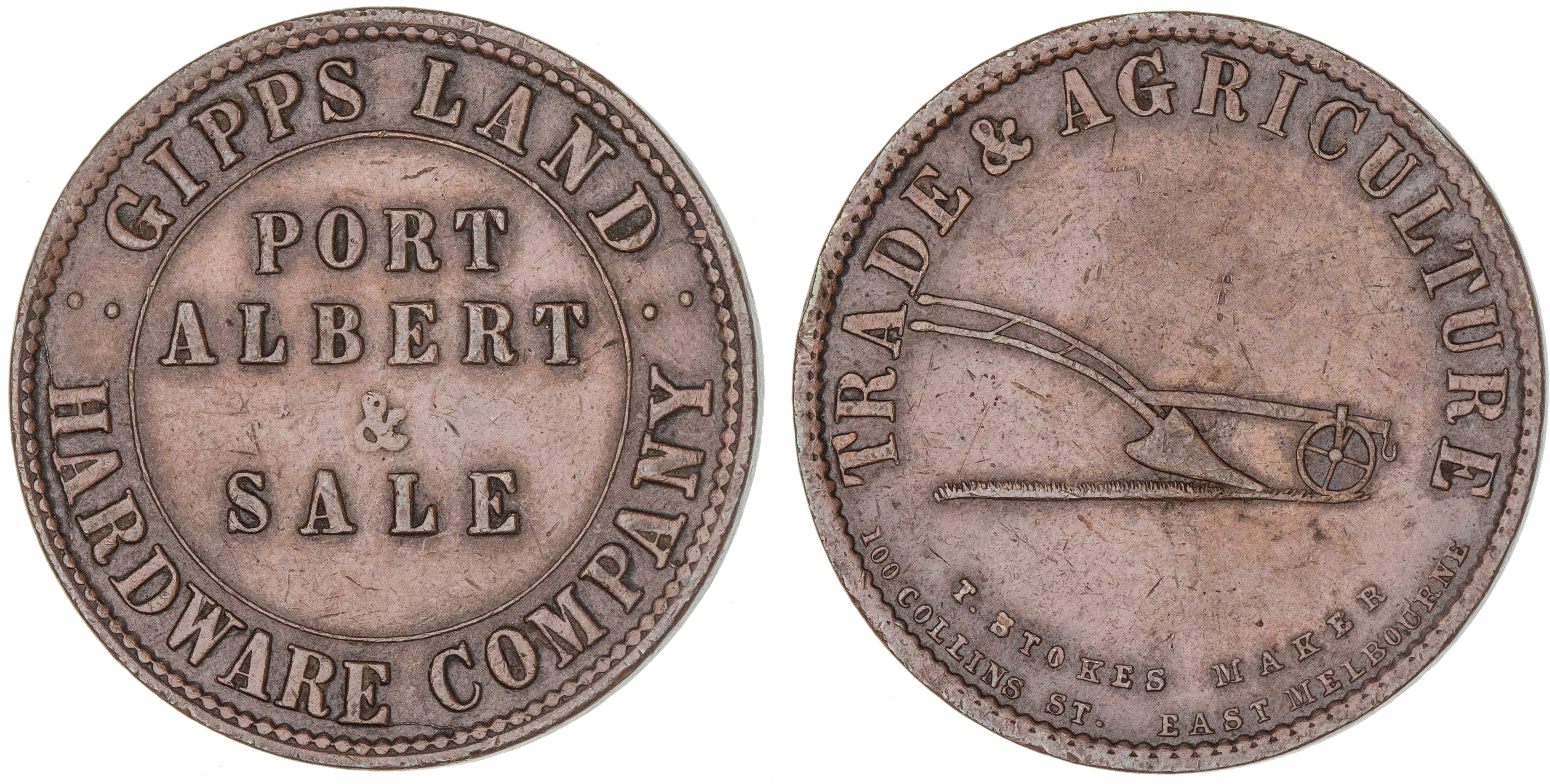416 · Gippsland Hardware Co., Port Albert & Sale, Vic., Penny, ND, gVF