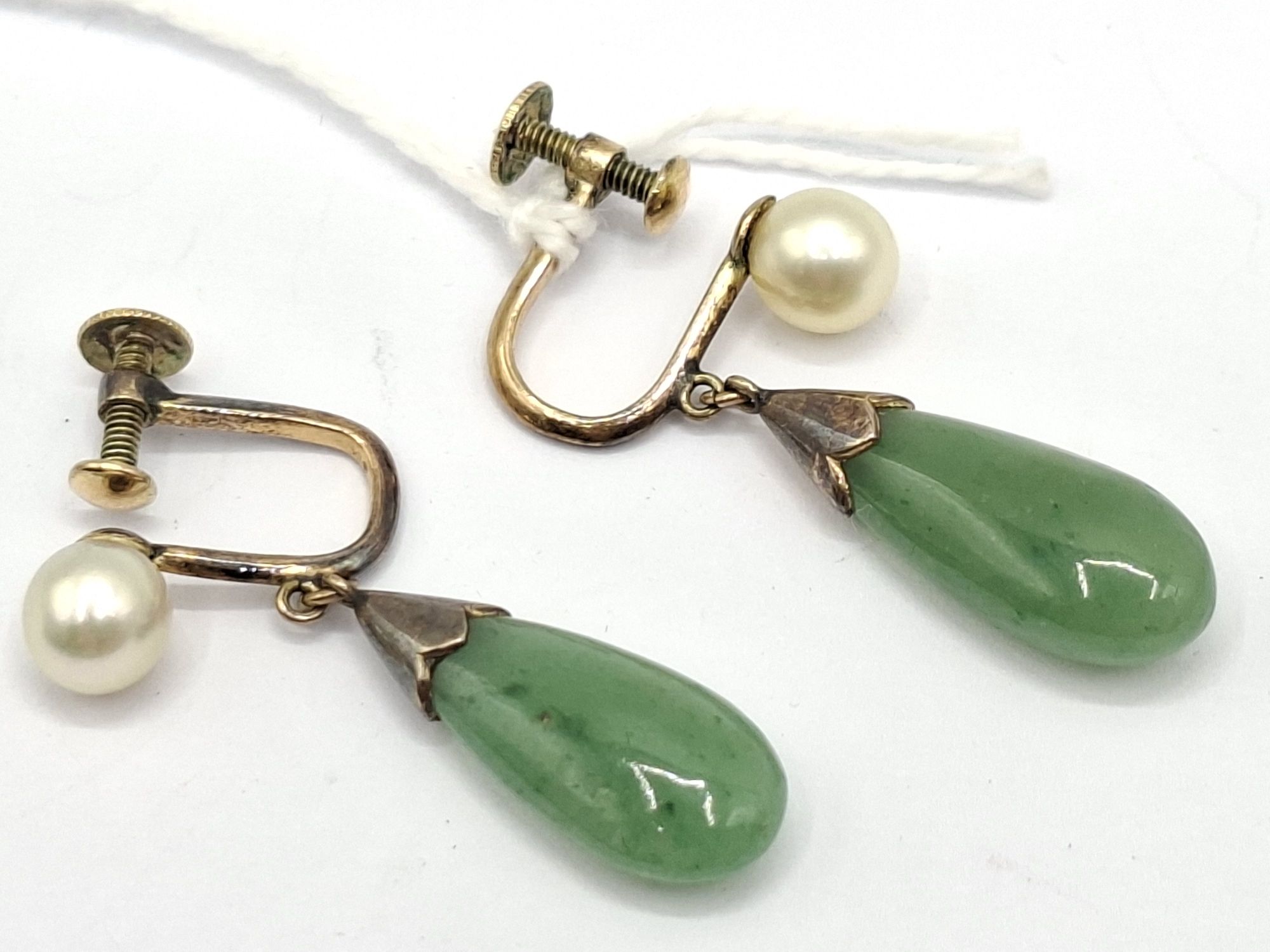 14ct Gold Jade Earrings