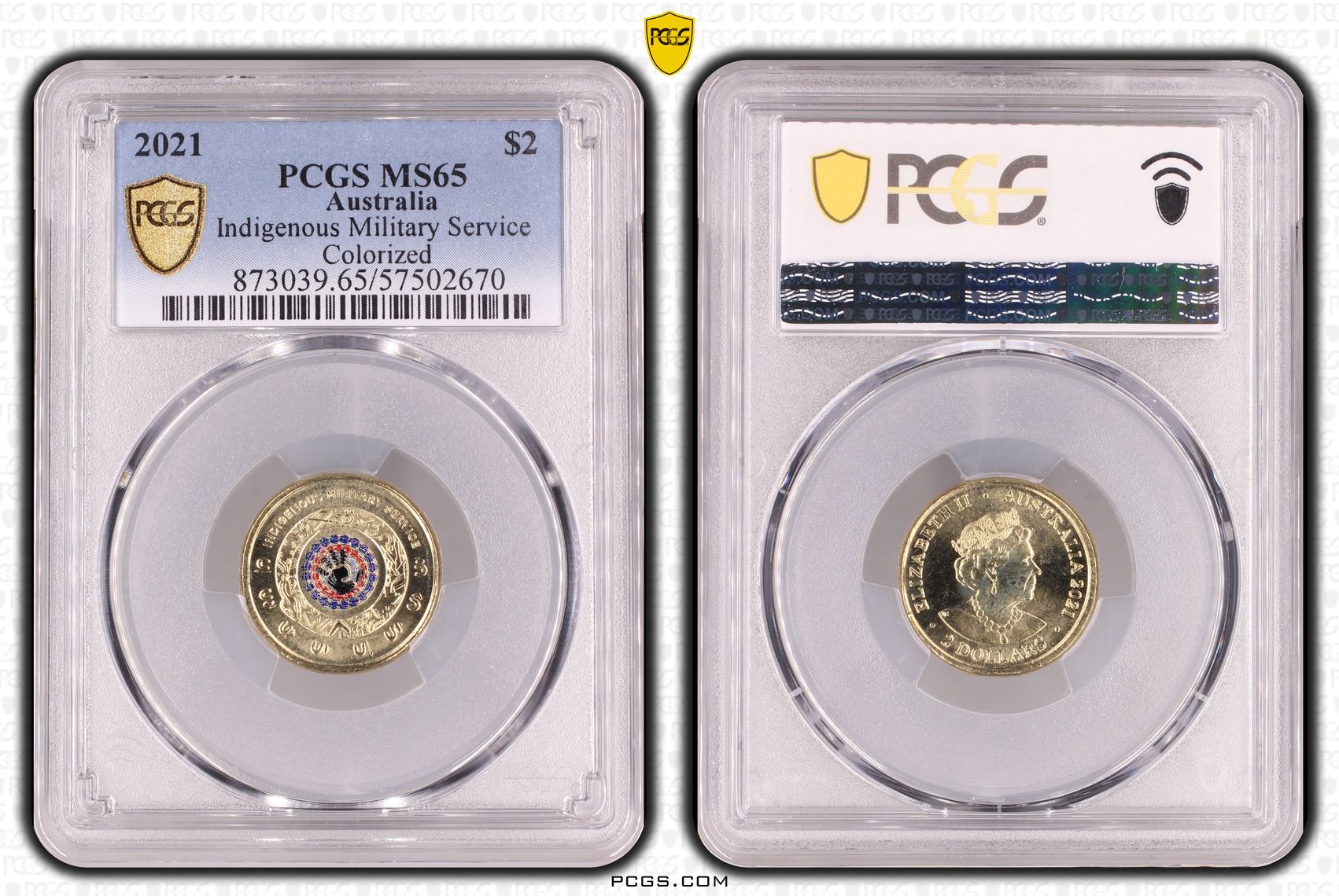 Indigenous Military Service Colourised, Two Dollar, 2021, PCGS MS65