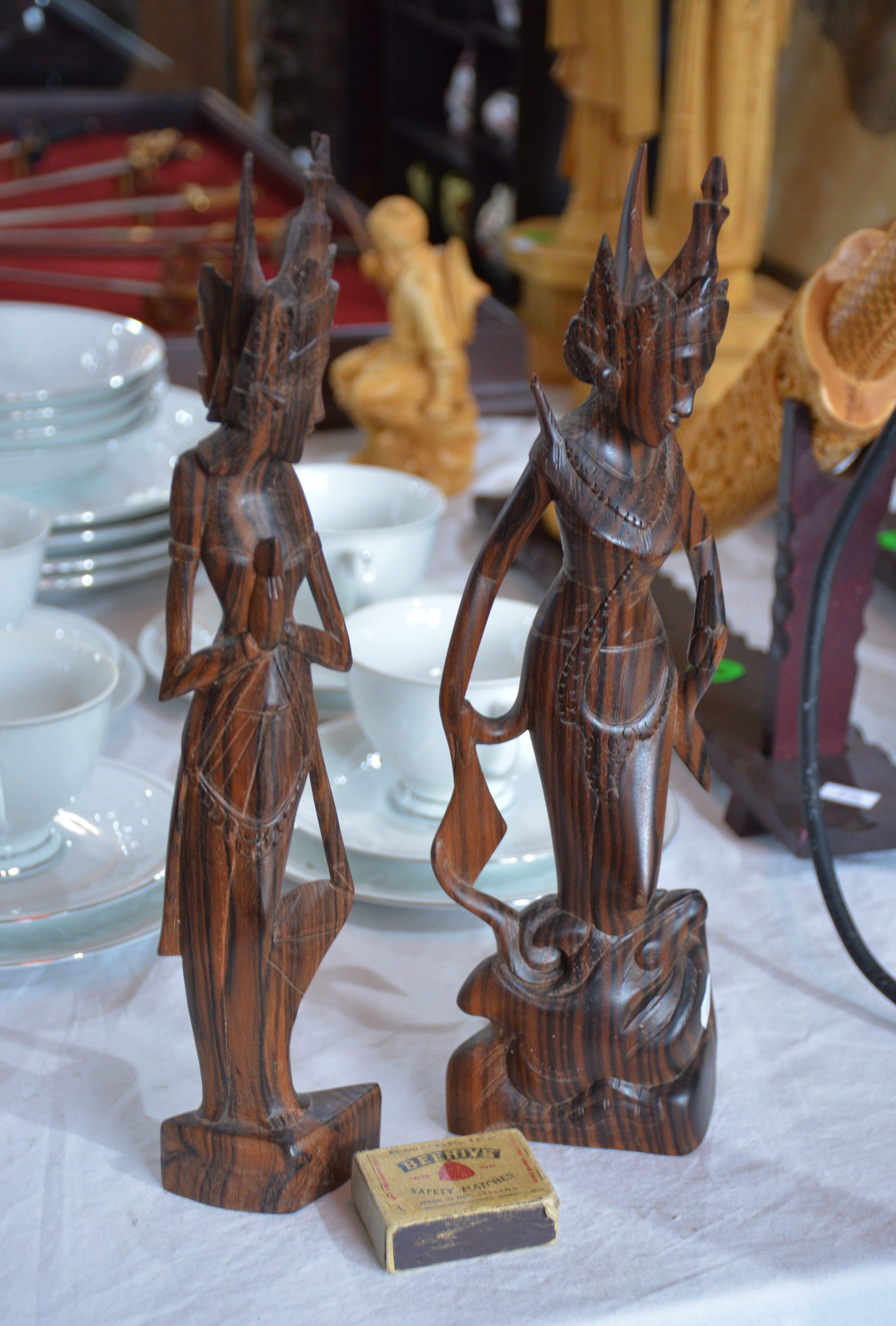 Carved Wood Idols x 2 — sold at auction in New Zealand for $5
