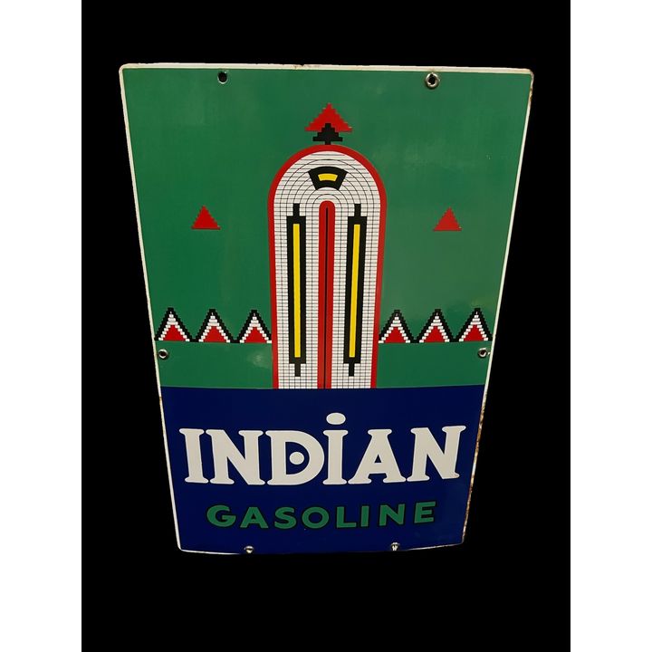 Indian Gasoline Porcelain Gas Oil Pump Plate Sign