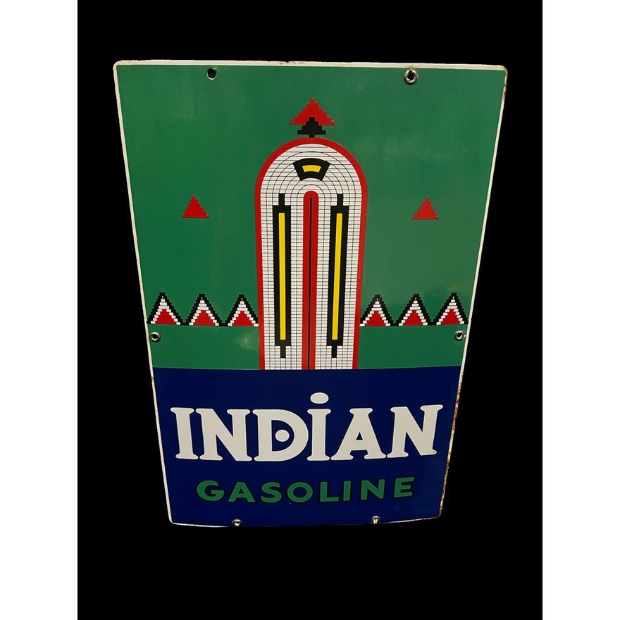 Indian Gasoline Porcelain Gas Oil Pump Plate Sign