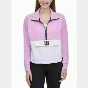 DKNY SPORT HALF 1/2 ZIP PULLOVER WITH FRONT ENVELOPE POCKET SZ XL