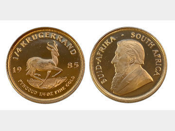 1985 SOUTH AFRICA GOLD 1/4oz PROOF KRUGERRAND