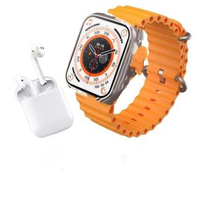 Watch 8 Ultra smart watch Bluetooth Headset Dual Strap Orange |