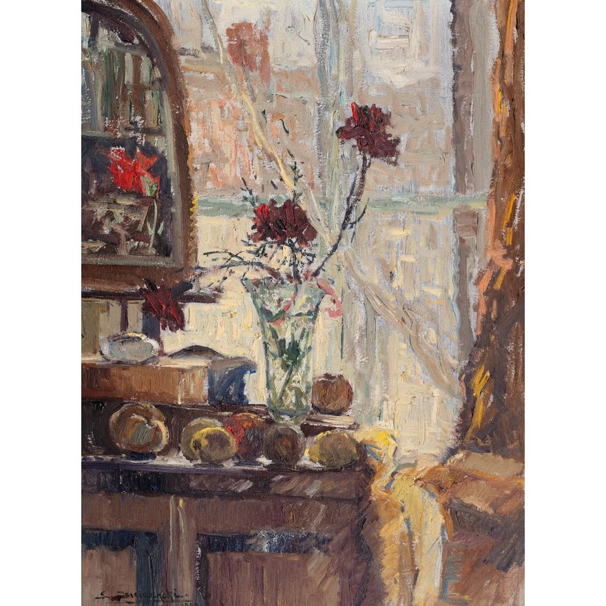 Eugeniusz Dzierzencki | Fragment wnętrza pokoju, 1959 r.