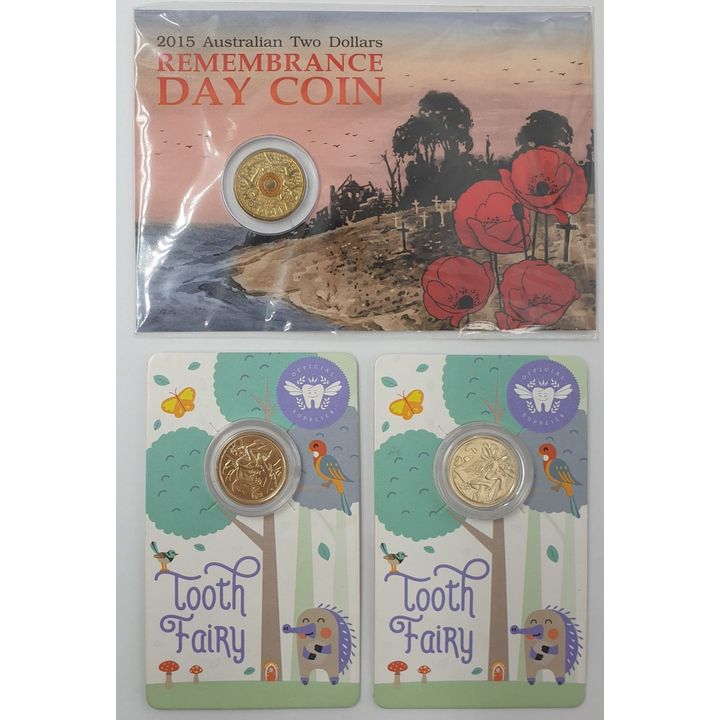 Unc. $2 Coins (x3)