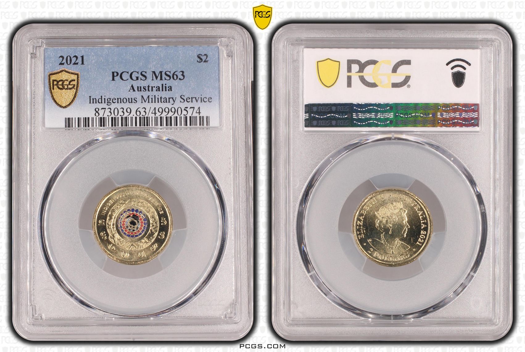 Indigenous Military Service Colourised, Two Dollar, 2021, PCGS MS63