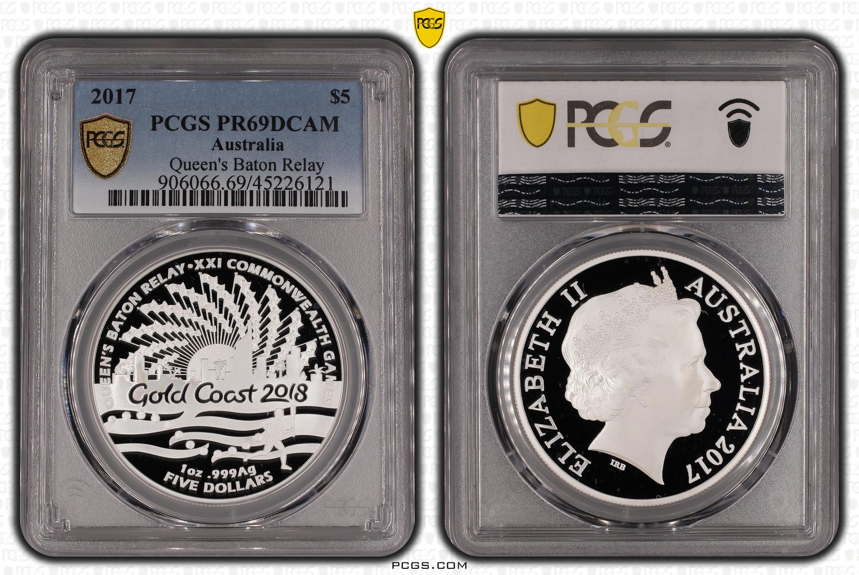 2017 Australia Five Dollar, $5 Silver Proof PCGS - PR69DCAM POP 2/0 -121