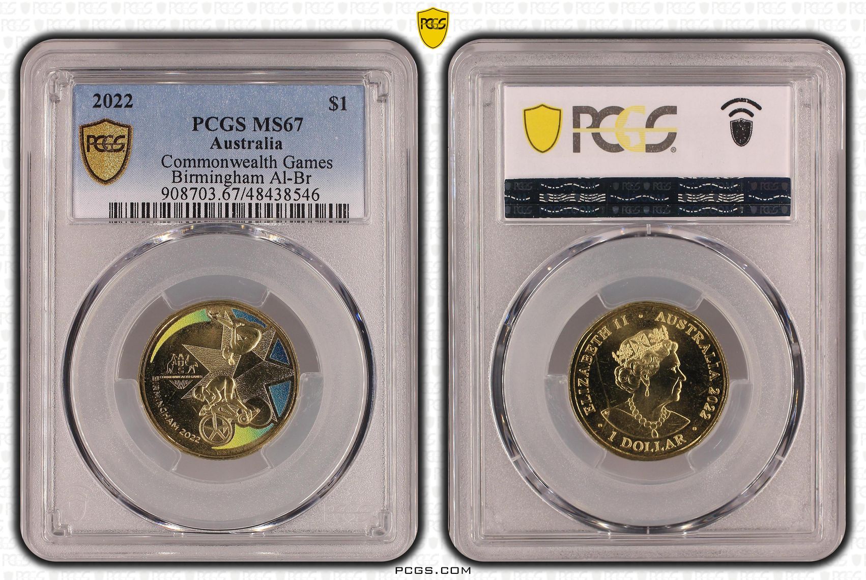 Commonwealth Games Birmingham AlBr, One Dollar, 2022, PCGS MS67