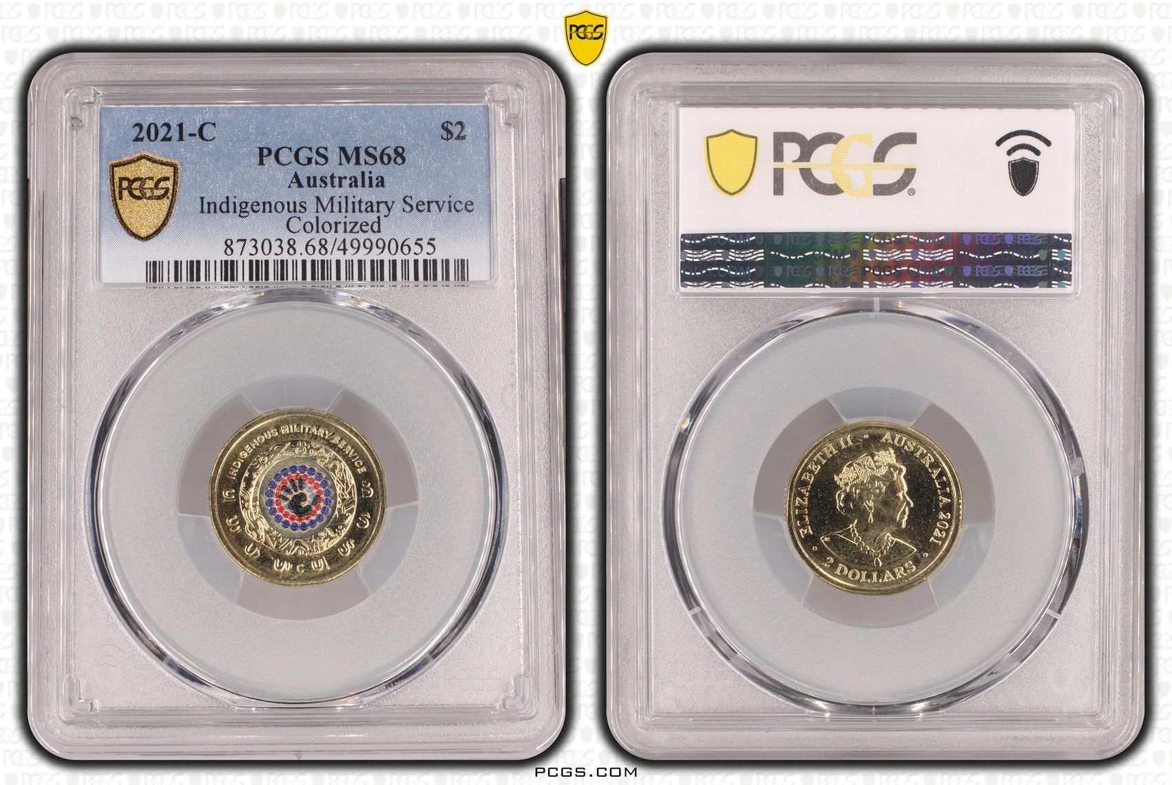 485 · Indigenous Military Service - Colorized , Two Dollar, 2021-C, PCGS MS68