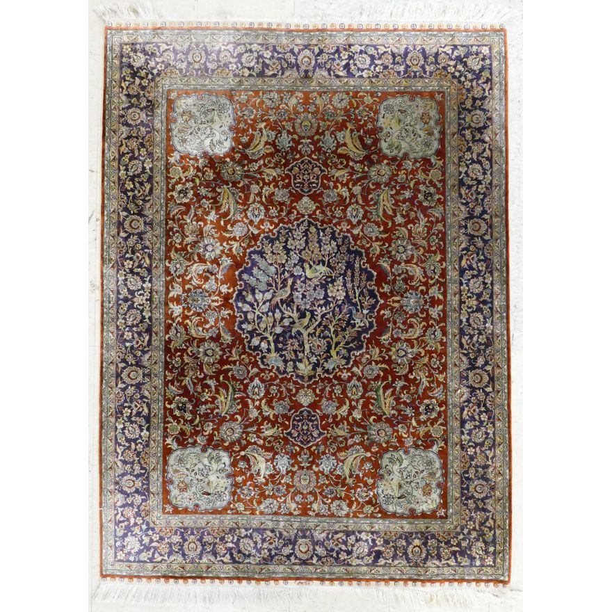 Fine Turkish Hereke Silk Oriental Rug