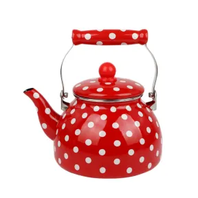 Agate Royal Enamel Tea Pot Teapot with Strainer 1.1L Polka Dot |