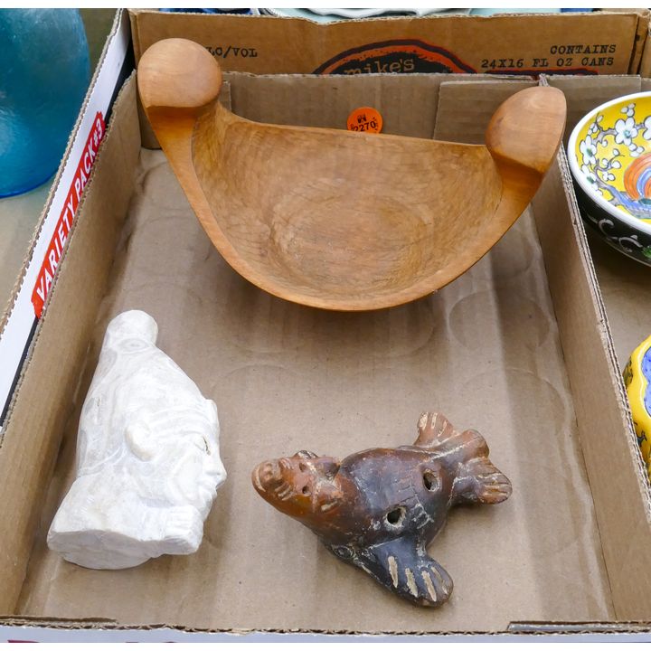 Box Carved Cedar Native Bowl etc.