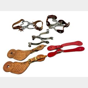 Group Of Three Pair Spurs And Four Pair Of Spur Straps