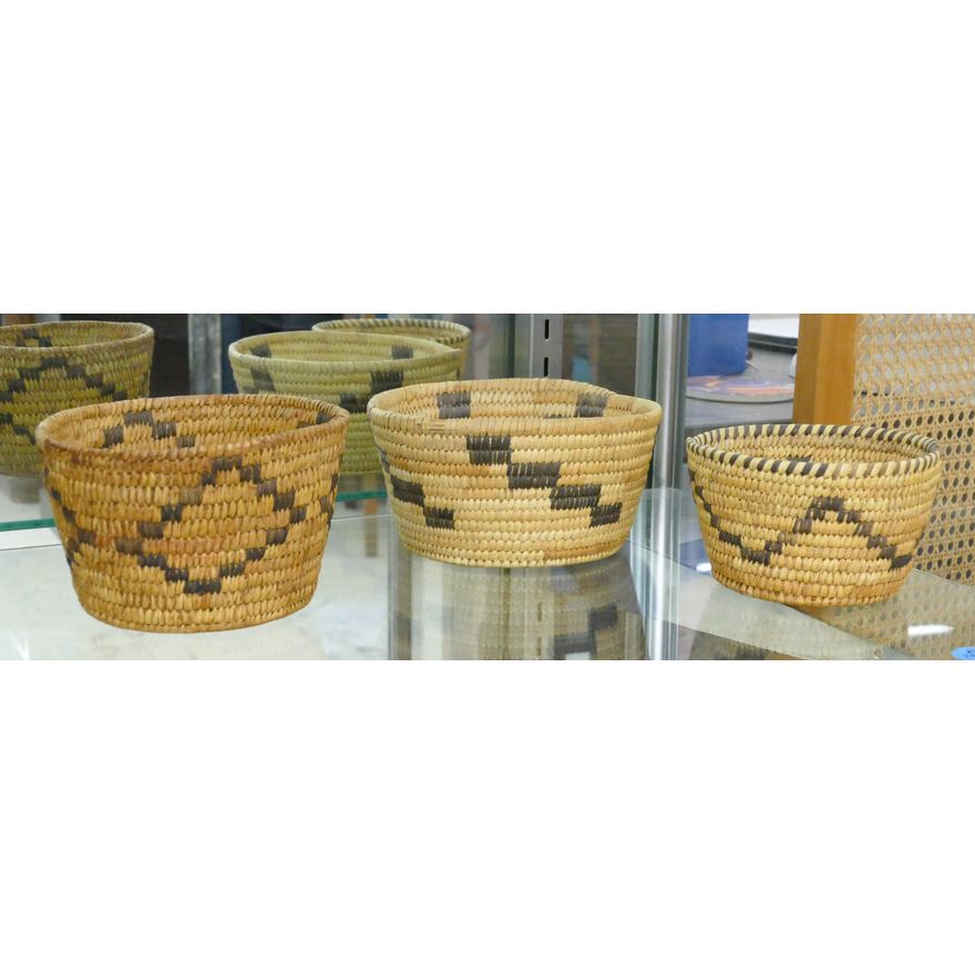 3pc Old Papago Indian Baskets 5'' to 7''