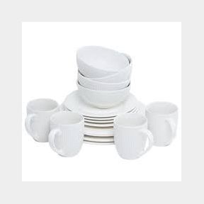 George Mason - Embossed Diamond Edge Porcelain Dinner Set - 16 Piece-51459/1765 B2 (S1)