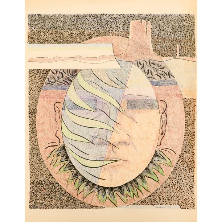 Byron Gardner ''Desert Face'' 1980 Mixed Media