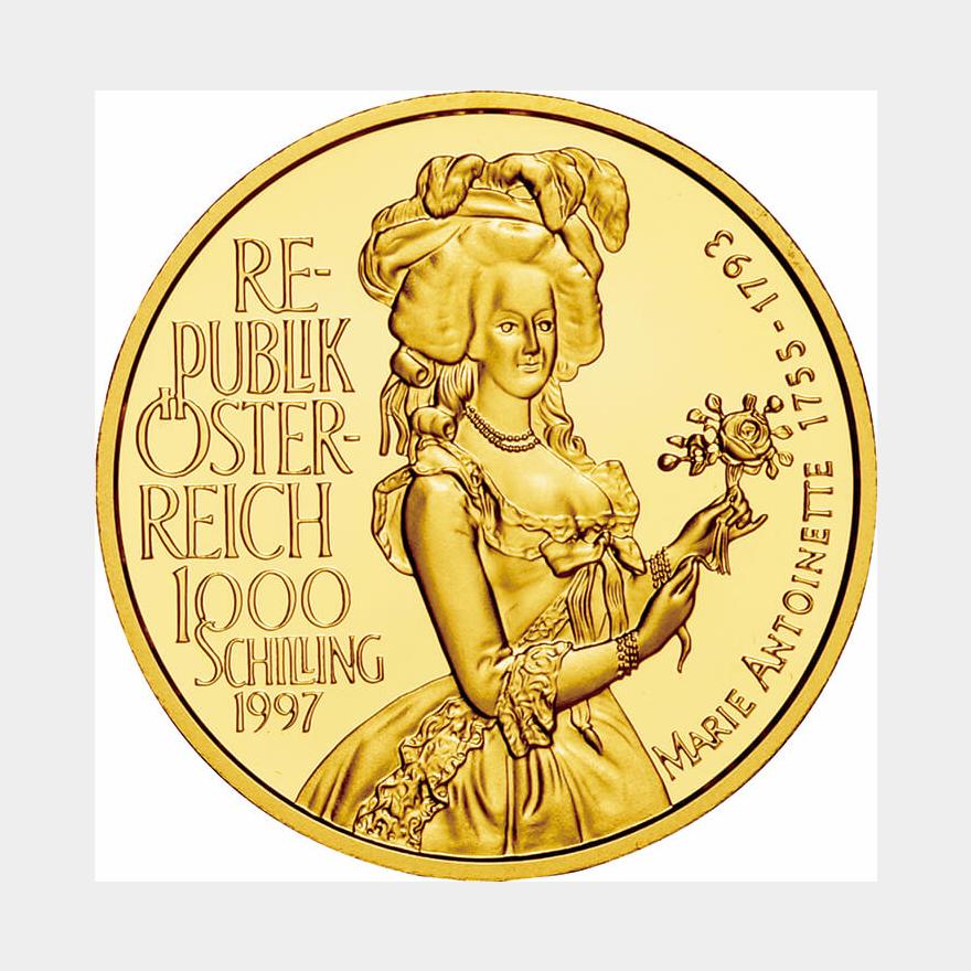 オーストリア-Austria. 1997. gold. 1000. Shilling. Proof
