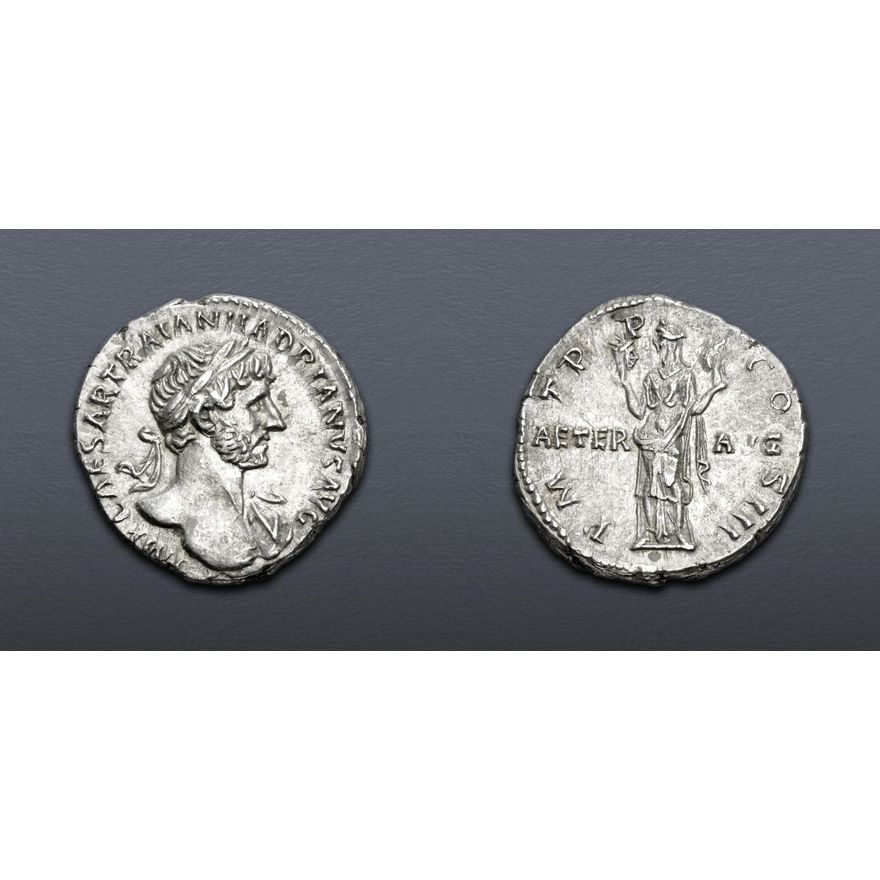 Hadrian Colors Hadrian. AD 117-138. AR Denarius (17.5mm, 4.11 g, 6h). Rome mint ...