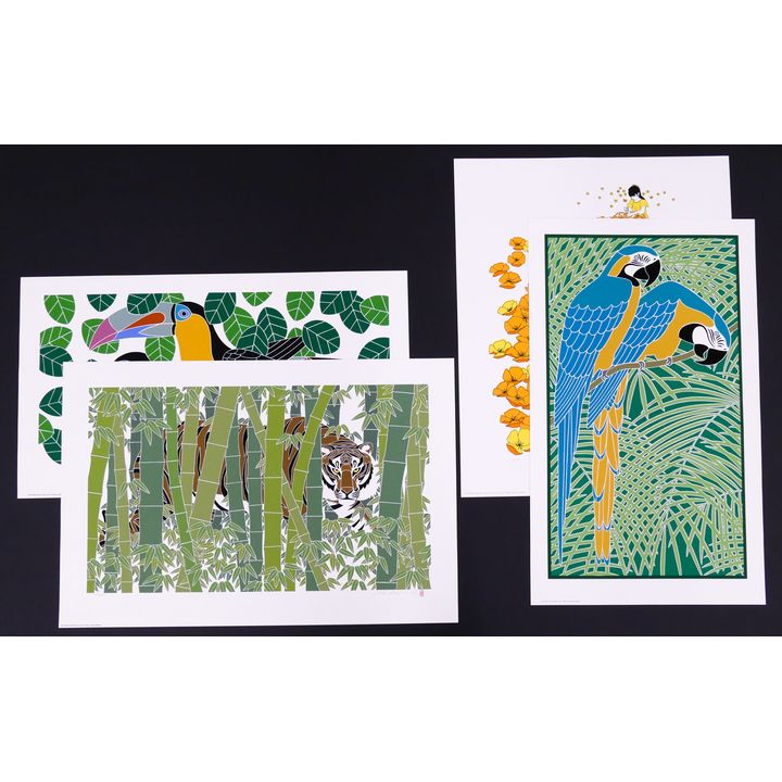 4pc Ikki Matsumoto (1935-2013, Japan) Limited Edition S/N Serigraphs.
