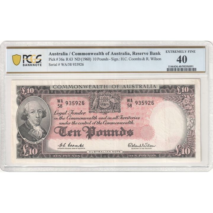 Coombs/Wilson, Ten Pounds, ND (1960), PCGS Extremely Fine 40