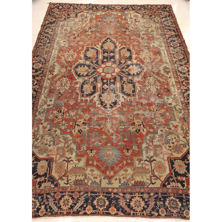 Antique Persian Heriz Oriental Room Size Rug