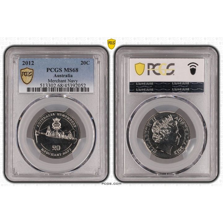Elizabeth II, Merchant Navy, Twenty Cent, 2012, PCGS MS 68
