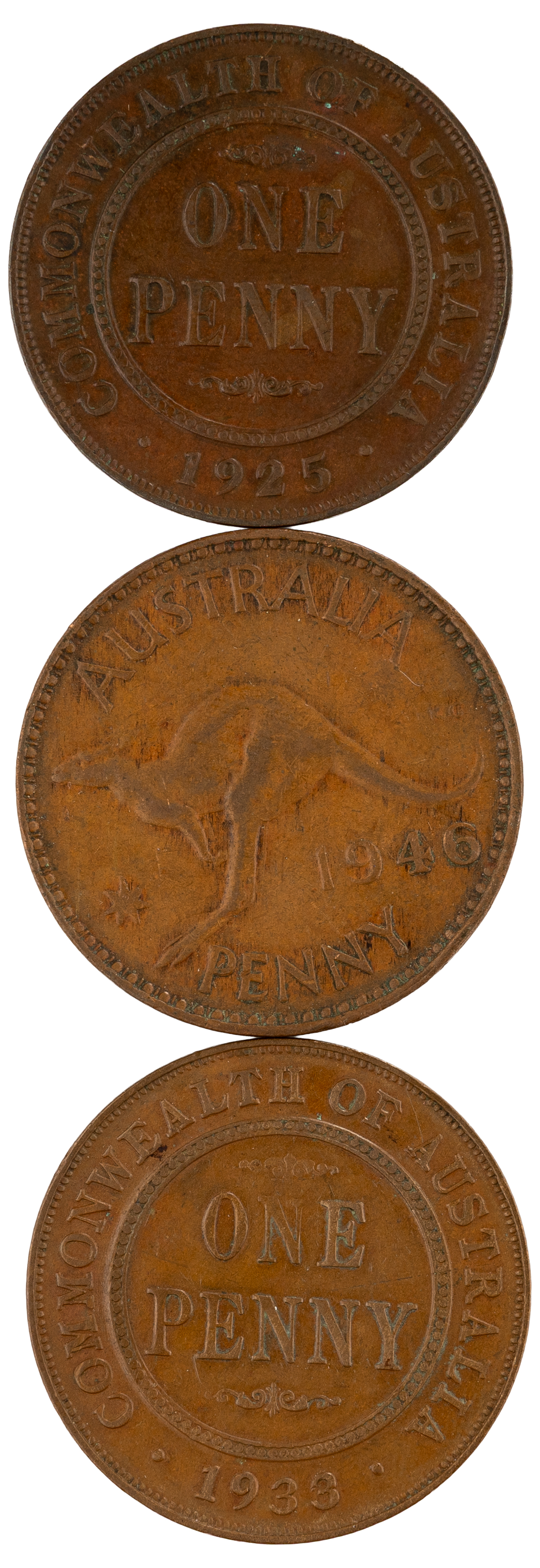 George V - George VI, Penny, 1925 - 1946, VG - VF