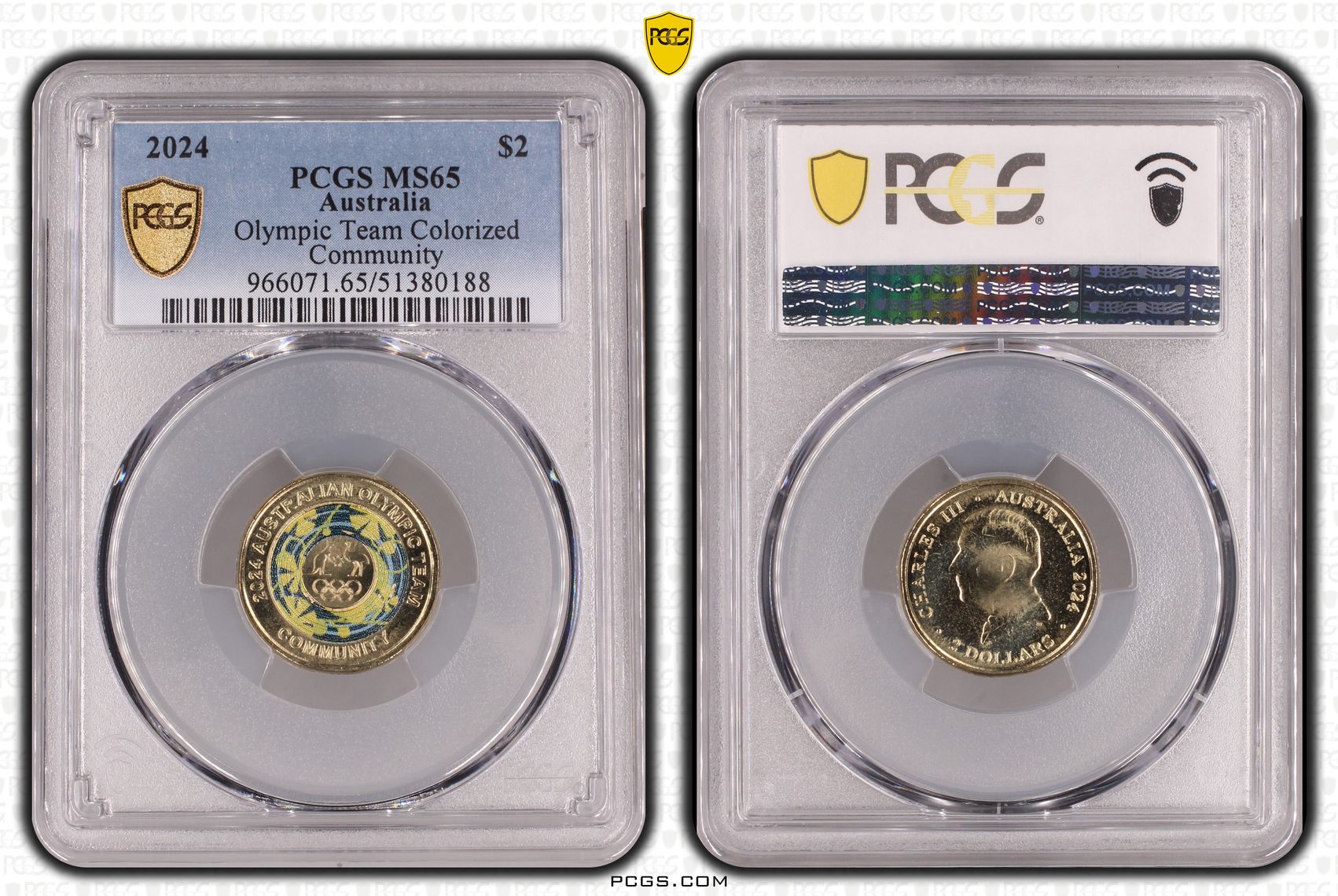 Olympic Team Colorized Community, Two Dollar, 2024, PCGS MS65