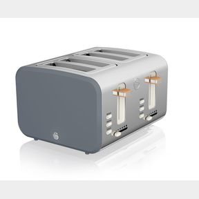 SWAN NORDIC 4 SLICE STAINLESS STEEL TOASTER WITH RUBBERISED FINISH
