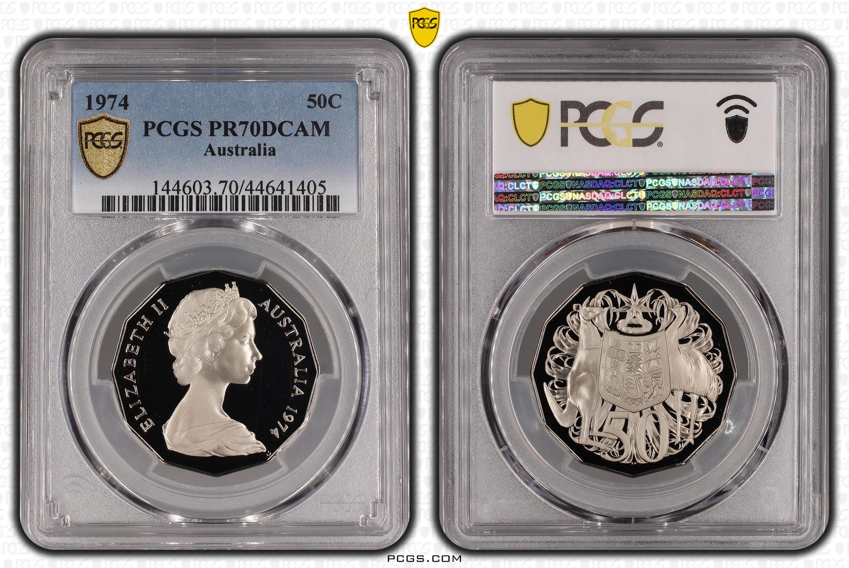 1974 Australia Fifty Cent, 50c Proof PCGS - PR70DCAM POP 1/0 -405