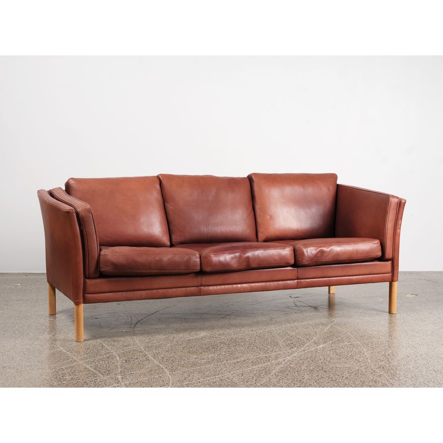 Erik Jorgensen - A 1960s Danish three-seater leather sofa