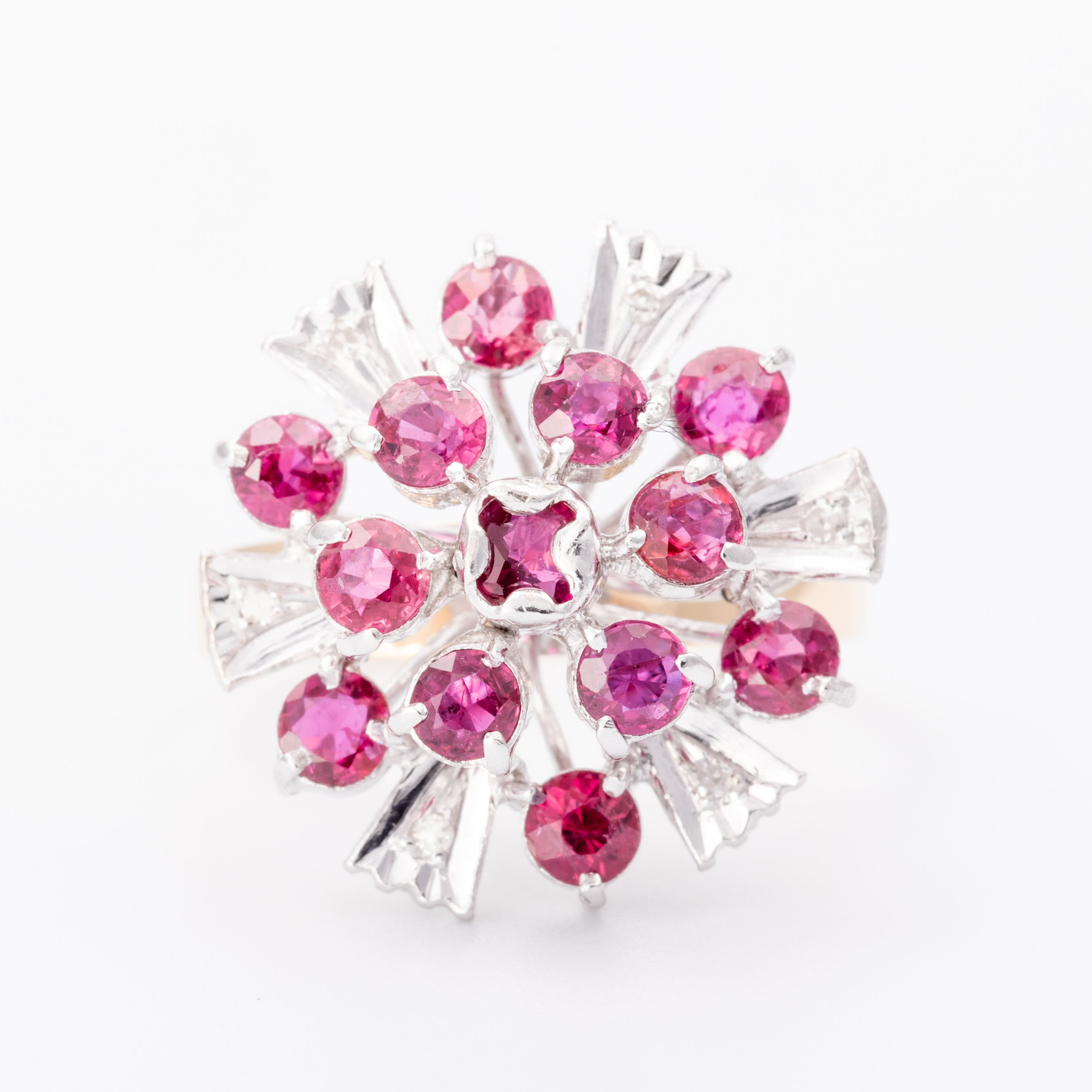 108 · Ruby & Diamond Cluster Ring 18ct Gold