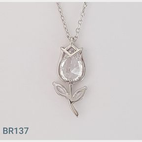 STERLING SILVER 'LA ROSE' NECKLACE - 51543/287