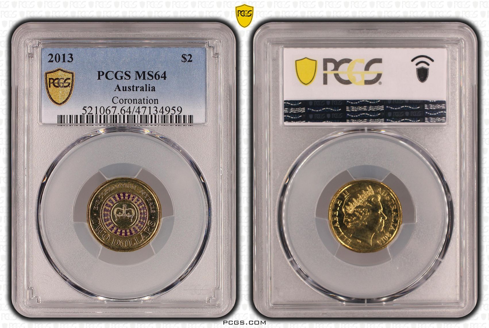 Coronation Colorized, Two Dollar, 2013, PCGS MS64